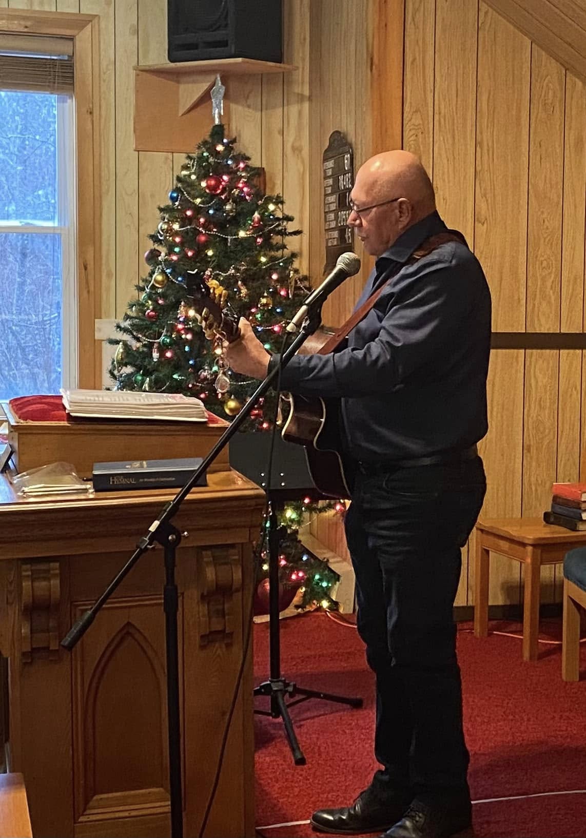 Congregation participating in Sunday worship at the Wesleyville church